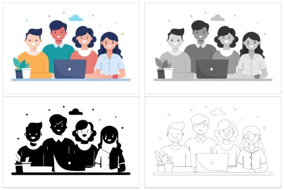 Office People Happy at Work: The Modern Professional Illustration Collection